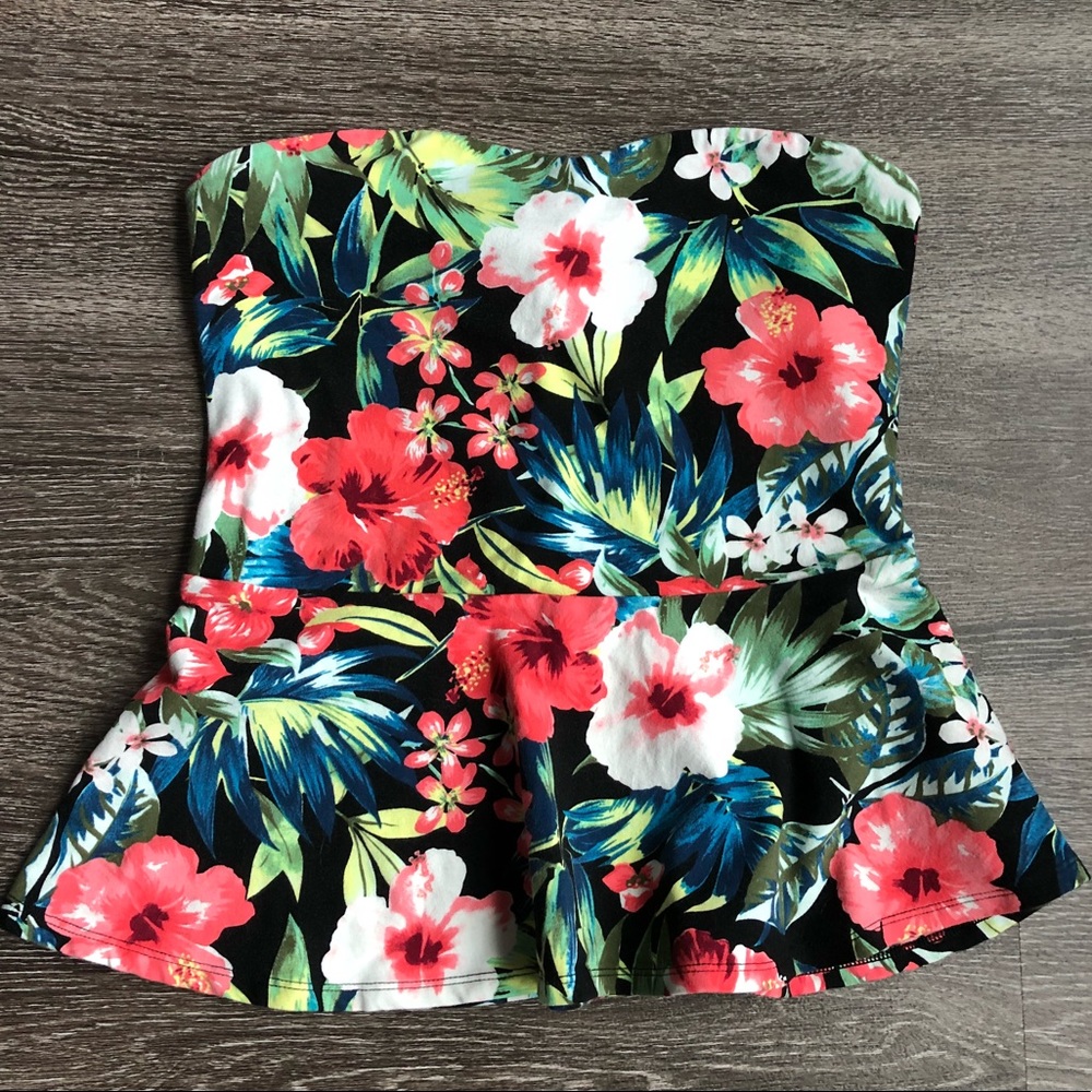 Express strapless peplum top